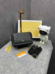 Michael Kors Freya Crossbody Bag With Dust Cover & Carry Bag 23013 Black