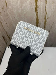 MICHAEL KORS MINI PREMIUM WALLET WITH OG BOX MK 60067 WHITE