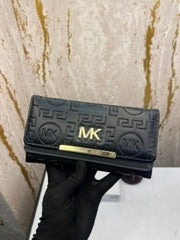 MICHAEL KOR S PREMIUM LONG WALLET WITH OG BOX 0821 ( BLACK)
