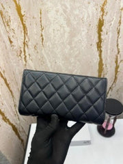 CHANEL PREMIUM LONG WALLET WITH OG BOX 2050 ( BLACK)