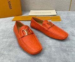 Louis vuitton Lv Moccasin Luxury Loafer orange Monogram