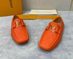 Louis vuitton Lv Moccasin Luxury Loafer orange Monogram
