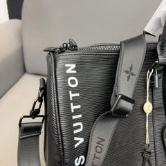 Louis Vuitton Keepall Bandoulire Duffle Bag In Black Leather High Quality Lock & Key 40399