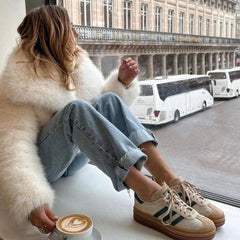 WMN adidas Originals Beige Gazelle Bold Sneakers