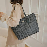 Coach Signature City Tote Bag With OG Red Box (55398 Black)