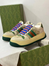 Gucci Screener GG Leather Sneakers Beige Green BlueMens