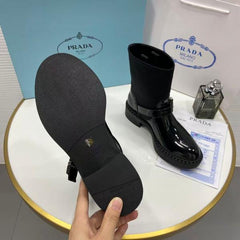 Prada brushed leather and Re-Nylon booties