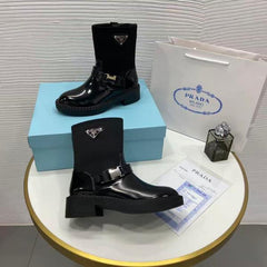 Prada brushed leather and Re-Nylon booties