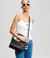 Karl Lagerfeld Ikon Crossbody NFT All Over Pattern Black Bag With Dust Bag