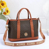 Michael Kors Luisa Medium Signature Logo Satchel Brown With Dust Cover Coffee Brown 100825