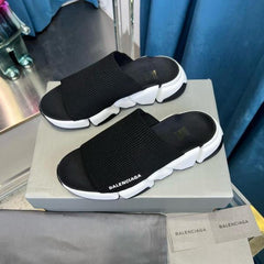 Balenciaga Speed 2.0 Recycled Knit Slide Mule WhiteBlack Made In italy
