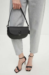 Coach Emmy Saddle Bag 23 Black With OG Box & Dust Bag C205 Black