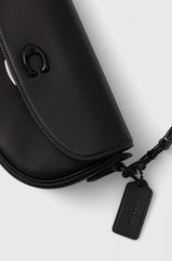 Coach Emmy Saddle Bag 23 Black With OG Box & Dust Bag C205 Black