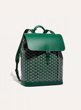 Goyard Alpin MM Backpack Green Goyardine Canvas Leather Premium Unisex Backpack Green
