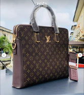 LOUIS VUITTON BROWN PREMIUM CLASSIC LAPTOP BAG