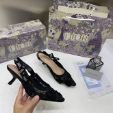 Dior Ja dior Slingback Heels Pumps Black For Her With Original Box And Carry Bag 168822 Black