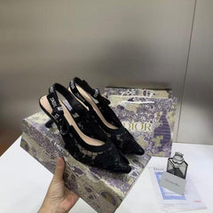 Dior Ja dior Slingback Heels Pumps Black For Her With Original Box And Carry Bag 168822 Black