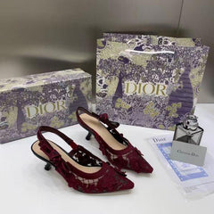 Dior Ja dior Slingback Heels Pumps White For Her With Original Box And Carry Bag 168822 Red
