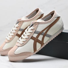 Onitsuka Tiger Mexico 66 sneakers in a cream beige and brown