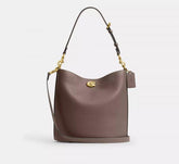 Coach Willow Bucket Bag Polished Pebble Leather With OG Box & Dust Cover Carry Bag633377 Brown