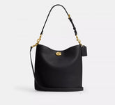 Coach Willow Bucket Bag Polished Pebble Leather With OG Box & Dust Cover Carry Bag 633377 Black