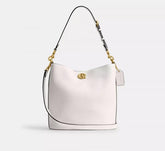 Coach Willow Bucket Bag Polished Pebble Leather With OG Box &Dust Cover Carry Bag633377 Beige