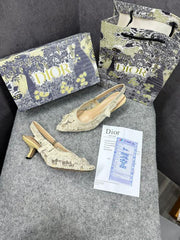 Dior Ja dior Slingback Heels Pumps Beige Cream For Her With Original Box And Carry Bag 168822 Beige Cream