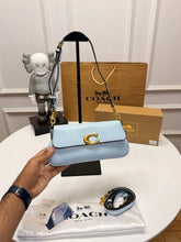 Coach Small Jet Shoulder Bag With OG Box Dust Cover & Carry Bag Sky Blue C038