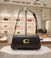 Coach Small Jet Shoulder Bag With OG Box Dust Cover & Carry Bag Coffee Black C038