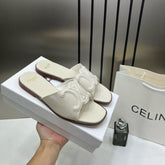 Celine Clemence Mule White Leather With OG Box & Carry Bag 1892