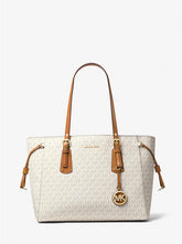 Michael Kors Voyager Beige Brown Tote With Dust Cover