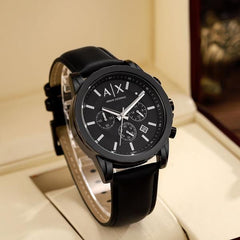 Armani Exchange Gunmetal Leather J1046
