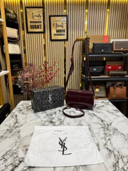 Yves Saint Laurent Le Hobo Shoulder Bag With Box And Dust Bag (2428-1 Wine)