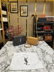 Yves Saint Laurent Le Hobo Shoulder Bag With Box And Dust Bag (2428-1 Apricot)