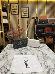 Yves Saint Laurent Le Hobo Shoulder Bag With Box And Dust Bag (2428-1 White)