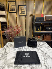 Chanel Cavior Quilted Crossbody Bag Gold Chain With Box And Dust Bag