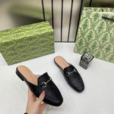 Gucci GG Prince Twon Slides In Rossa GG leather for women with OG Box & Carry Bag Black 886 1C