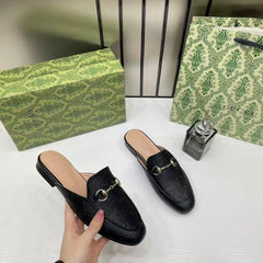 Gucci GG Prince Twon Slides In Rossa GG leather for women with OG Box & Carry Bag Black 886 1C