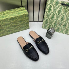 Gucci GG Prince Twon Slides In Rossa GG leather for women with OG Box & Carry Bag Black 886 1C