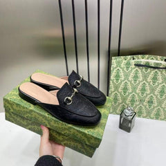 Gucci GG Prince Twon Slides In Rossa GG leather for women with OG Box & Carry Bag Black 886 1C