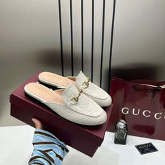 Gucci GG Prince Twon Slides In Rossa GG leather for women with OG Box & Carry Bag Beige 886 1C