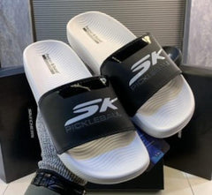 SKECHERS hyper burst pickleball slide WHITE BLACK