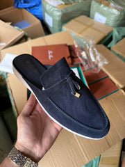Loro Piana Babouche Loafers Navy Blue 213
