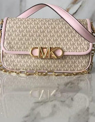 Michael Kors Parker Medium Logo Shoulder Bag With Dust Bag & OG Box 22319 Pink