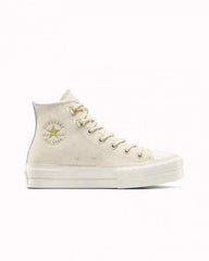 Converse Taylor All Star Lift Platform Glam Leather Light Dune