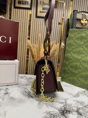 GUCCI GG CANVAS JACQUARD SHOULDER BAG WITH DOUBLE OG BOX AND DUST BAG INCLUDES CARRY BAG (46377 RED)