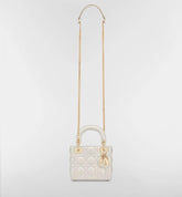 Lady dior signature matt small bag with OG box 18 Cm(matt white)