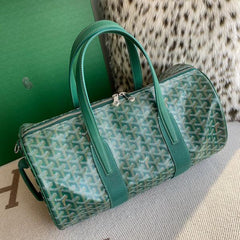 Goyard Barrel 40 Sports Bag In the Green Colorway Mini Duffle With Dust Cover Green