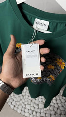Coach Floral Signature Box Graphic T-Shirt Forest Green 1123