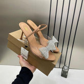 Zara Bow Crystal Jewel Heel With OG Box 3053 1